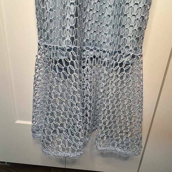 Bardot Fiona Mesh Light Blue Midi Dress Women's Size Large / 10 US - Picture 5 of 8